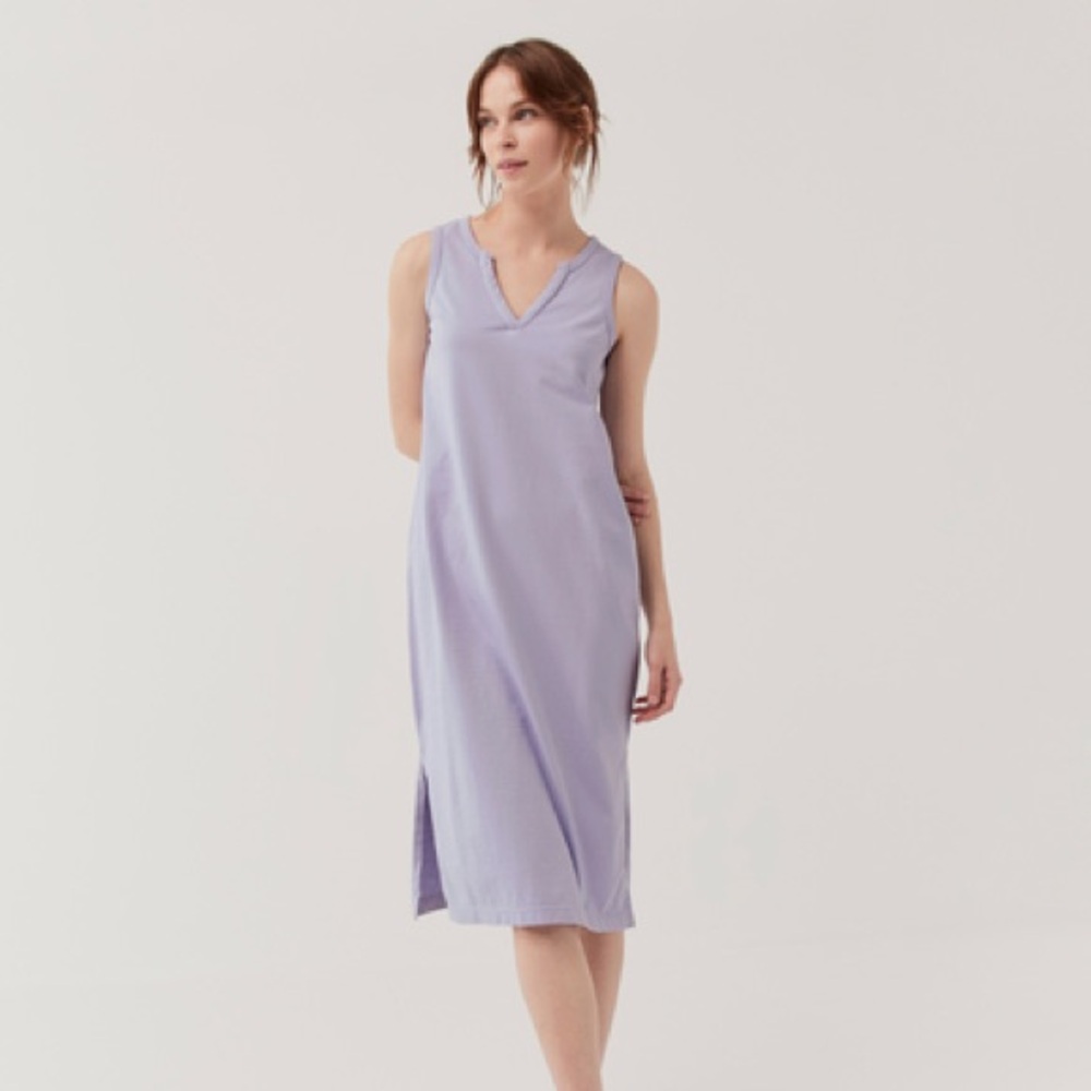 Pact Lavender Sleeveless V-Neck Midi Dress